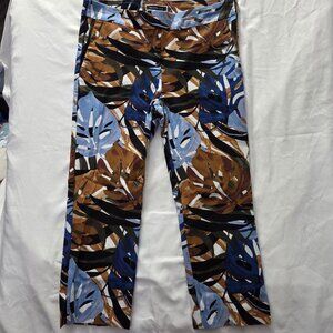 Melanie Lyne Tropical Leaf Print Ankle Pants Size 12